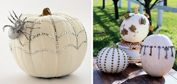 déco-pour-Halloween-citrouille-strass-araignee-clés-papillons