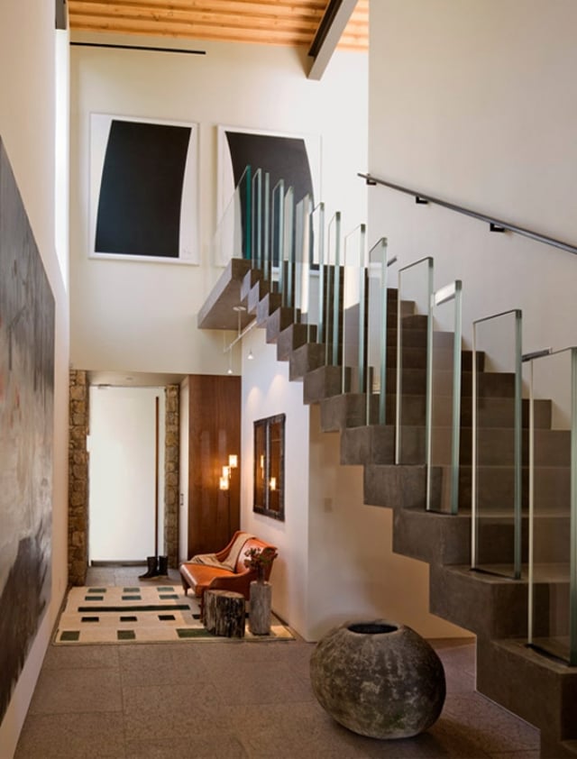 escalier ultra modern rambarde verre