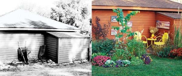 garage transformé meubles jardin moderne
