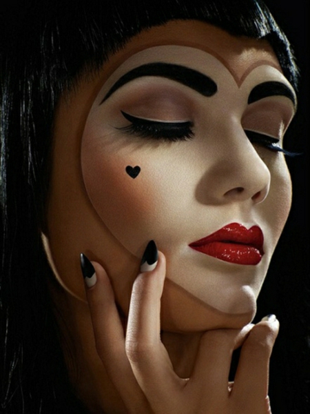 idée-originale-maquillage-d`Halloween-Alice-Pays-des-Merveilles