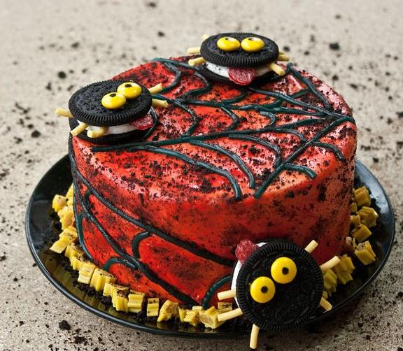 idée-originale gâteau d`Halloween araignée-biscuits