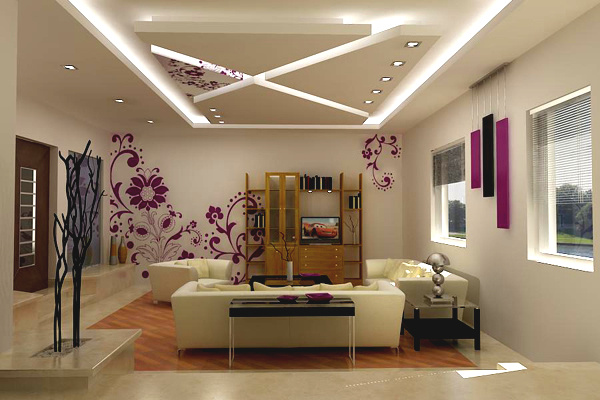 idees-deco plafond moderne suspendu-petites-lampes