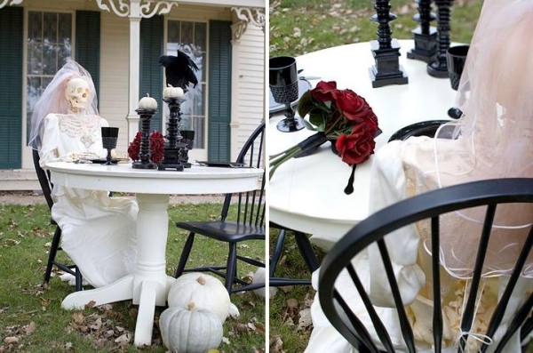 idée-originale-décoration-d`Halloween-jardin-squelette-jardin