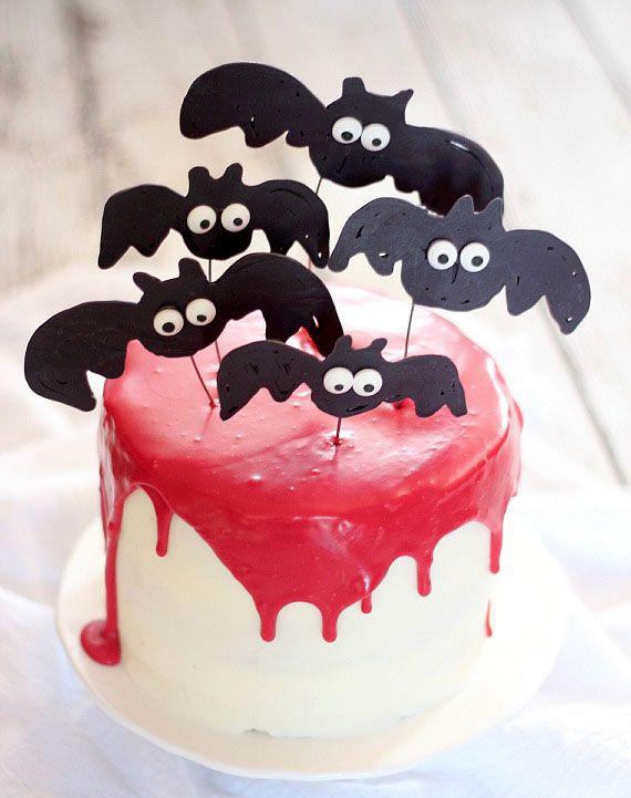 idée-originale-gâteau-d`Halloween-chauve-souris-sang