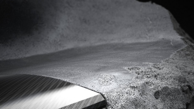canapé design sur mesure lave Volvic fibre carbone detail