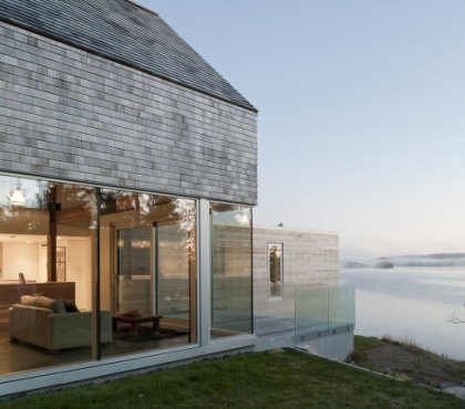 maison en bois cedre vue ocean