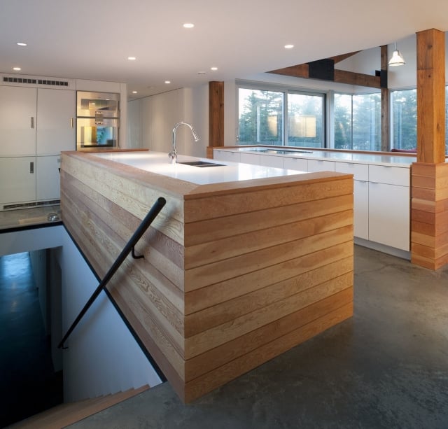 maison moderne en bois cuisine spacieuse 