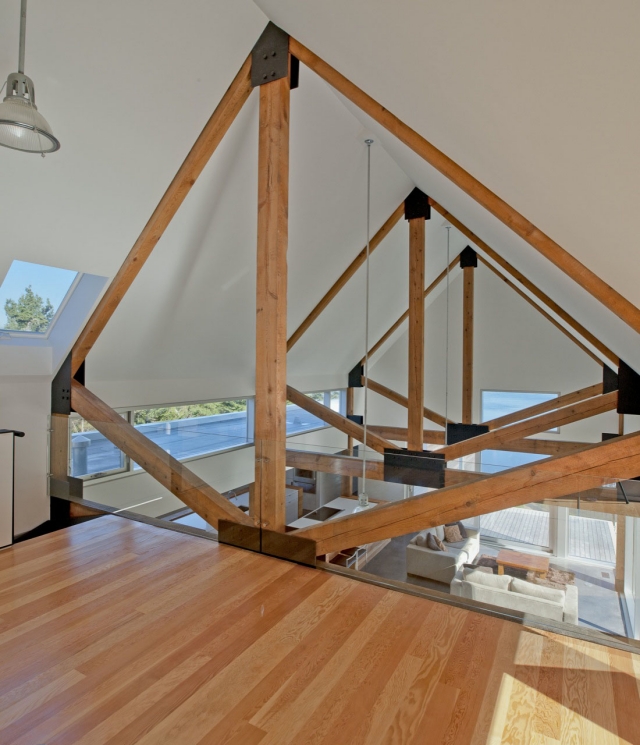 maison moderne escalier en bois