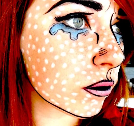 maquillage-d`Halloween-art-pop-larmes-petits-points