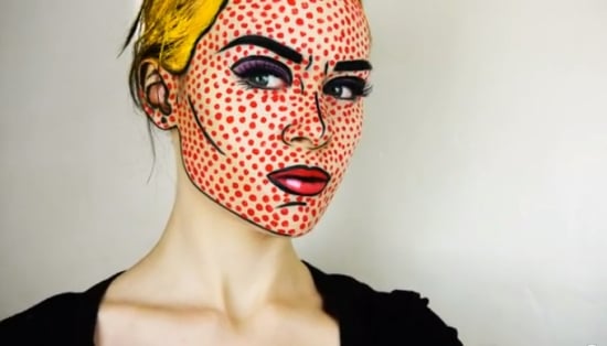 maquillage-d`Halloween-art-populaire-points-rouges