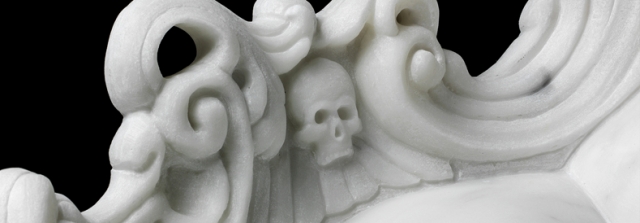 ornements marbre blanc crâne mobilier moderne