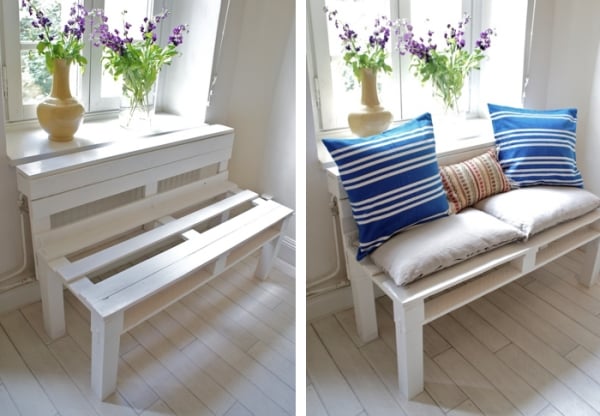 palette-bois-blanc-bancs-modernes-coussins