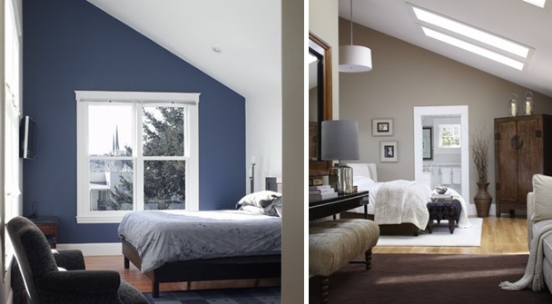 plafond-pente-chambre-design-mur-plafond-contraste