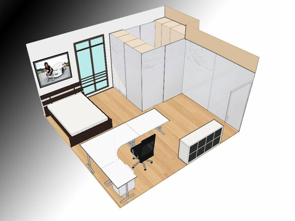logiciels 3D de plans de chambre plan-chambre-3D-chambre-coucher-bureau-domicile