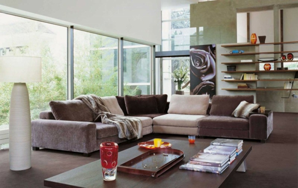 salon-sofa-grand-coussins-table-bois meubles de salon