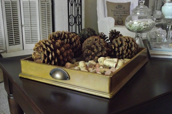 table-basse-idées-de-déco-originales-cône-de-pin-bouchon-liège