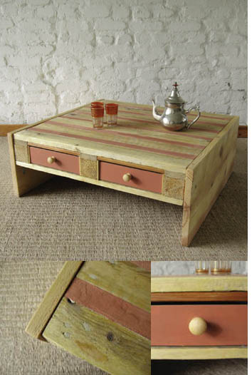 table style oriental en palette en bois