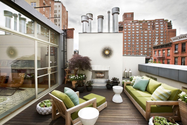 toit-terrasse-mobilier-nuances-vert-coussins