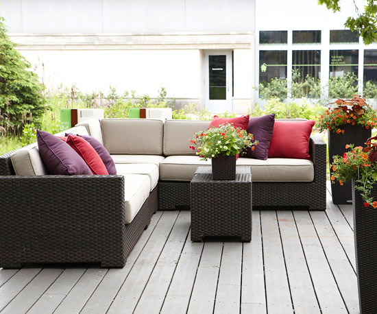 terrasse de jardin salon-extérieur-meubles-résine-tressée