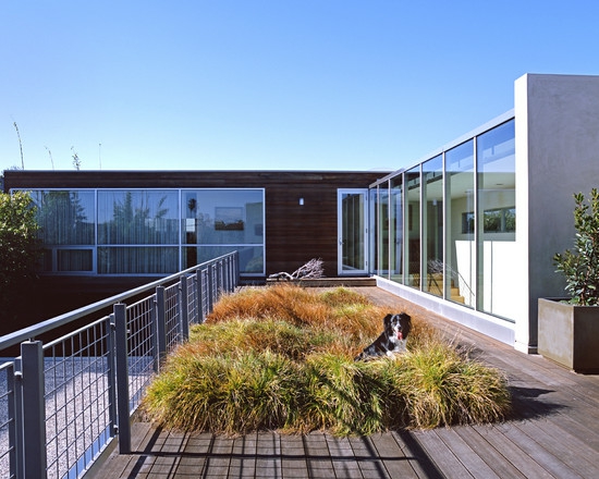 aménagement-extérieur-herbe-décorative-terrasse-bois