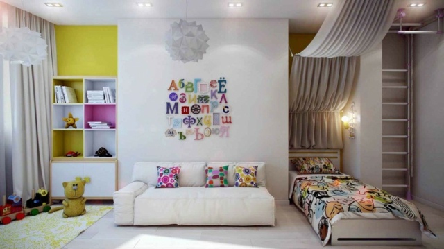 aménagement-pour-une-chambre-d`enfant-décoration-murale-lettres