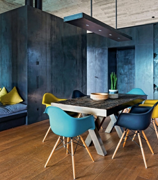 aménagement-salle-à-manger-moderne-en-bleu-style-scandinave