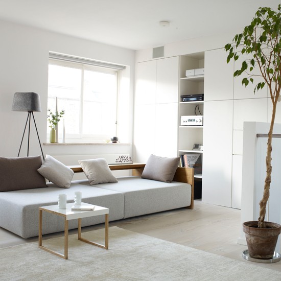 aménagement du salon style-moderne-pur-blanc-lignes-droites