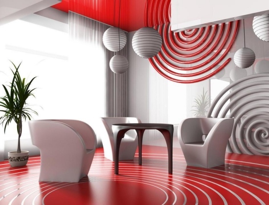 aménagement de salon style-ultramoderne-déco-murale
