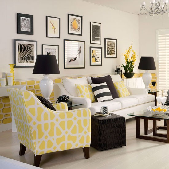 architecture-intérieur-déco-salon-rétro-blanc-noir-jaune