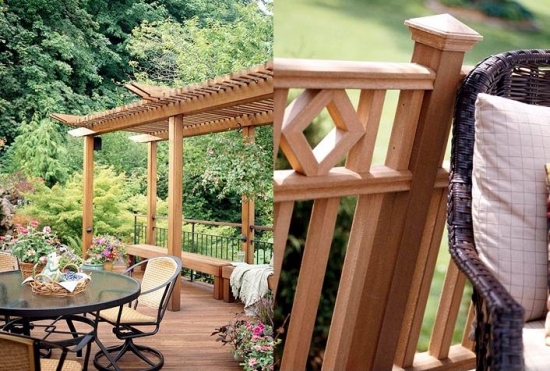 balustrade-terrasse-bois-pergola-déco balustrade pour terrasse
