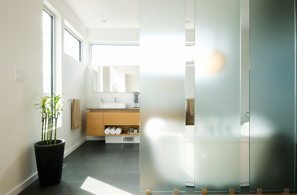 bambou-salle-bains-vert-décoratif plantes dans la salle de bains