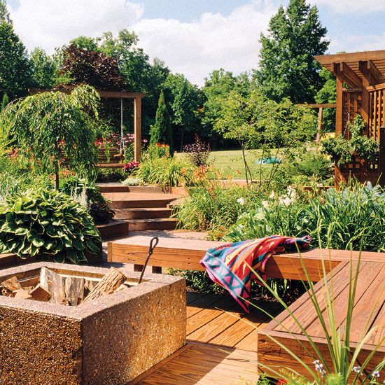 banc-bois-jardin-idée-confortable-attachés fabriquer un banc de jardin en bois