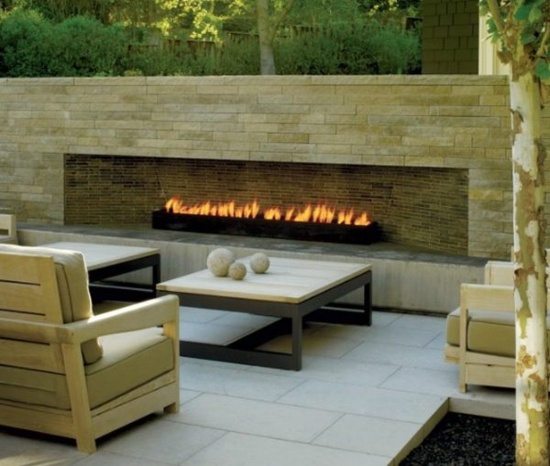 Idées d` aménagement moderne pour votre terrasse et patio Cheminée Exterieure Créatif