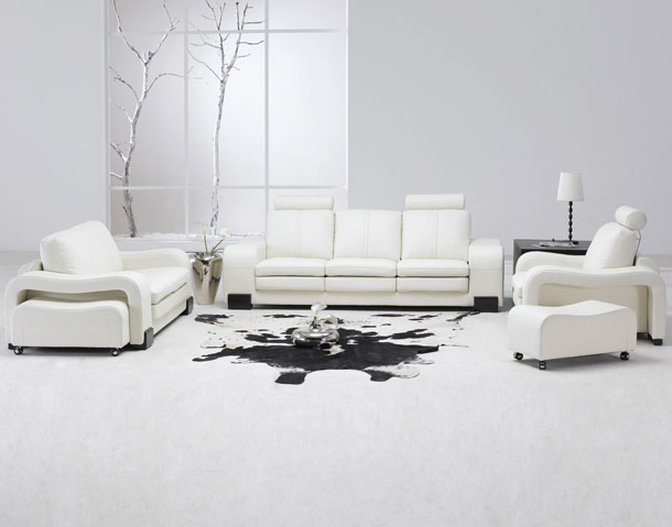 blanc-salon-moderne-fauteuils-canapé-blanc-style moderne salon blanc