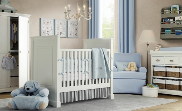 bleue chambre de bebe moderne