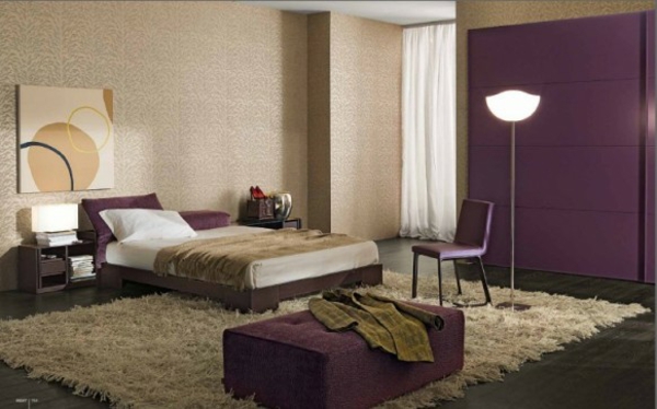 chambre à coucher moderne meubles-violets