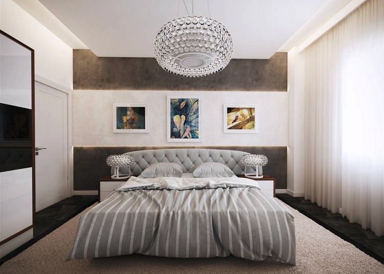 chambre coucher moderne- idées design chic couleurs sobres