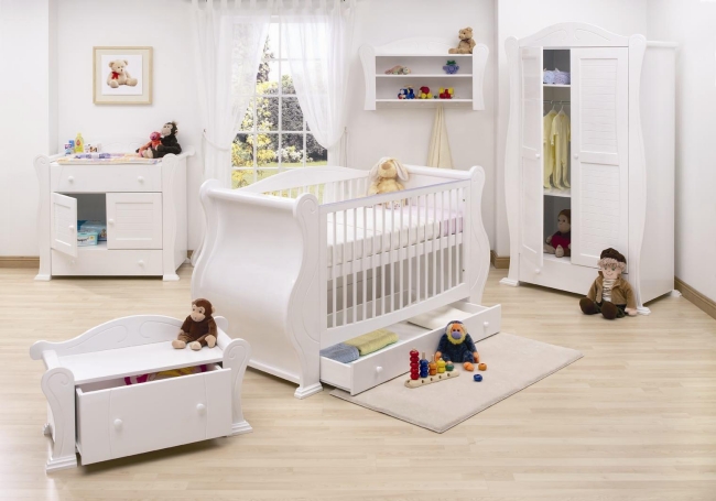 chambre de bébé moderne luxe-parquet-stratifié