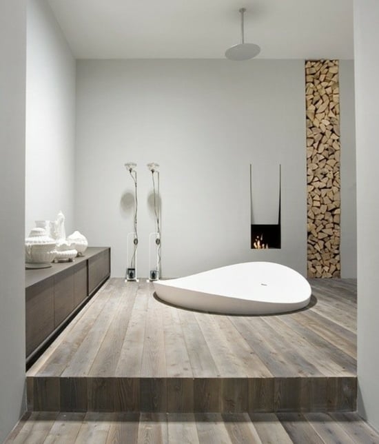 chic salle de bains moderne baignoire-ronde