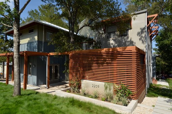clôture en bois maison-moderne-intimité