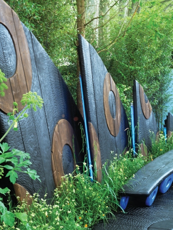 clôture de jardin bois-voiles-bateau-décoration-unique-jolie