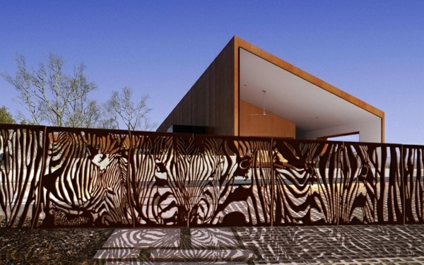 clôture-jardin-métallique-détail-zebra-design-moderne
