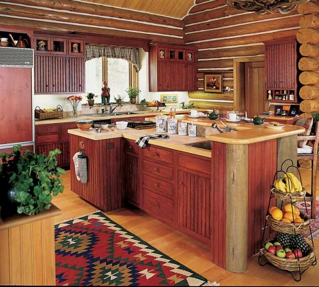 100 idées de cuisine avec îlot central contemporaine ou traditionnelle Chalet désign cuisine de armoires