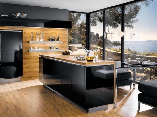 100 idées de cuisine avec îlot central contemporaine ou traditionnelle Chalet désign cuisine de armoires