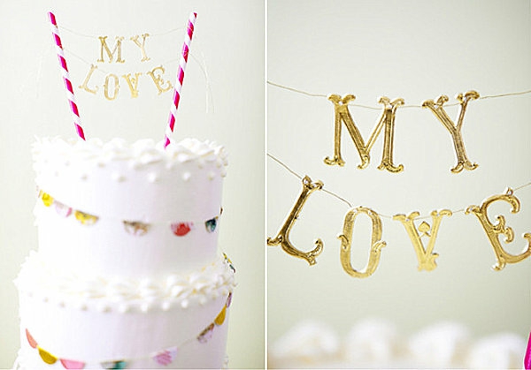 décoration-gâteau-mariage-DIY-mon-amour-or