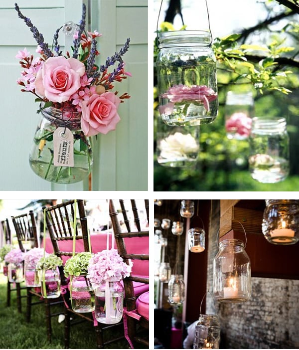 décoration-pot-confiture-vases-fleurs-lanternes pots de confiture décoratifs
