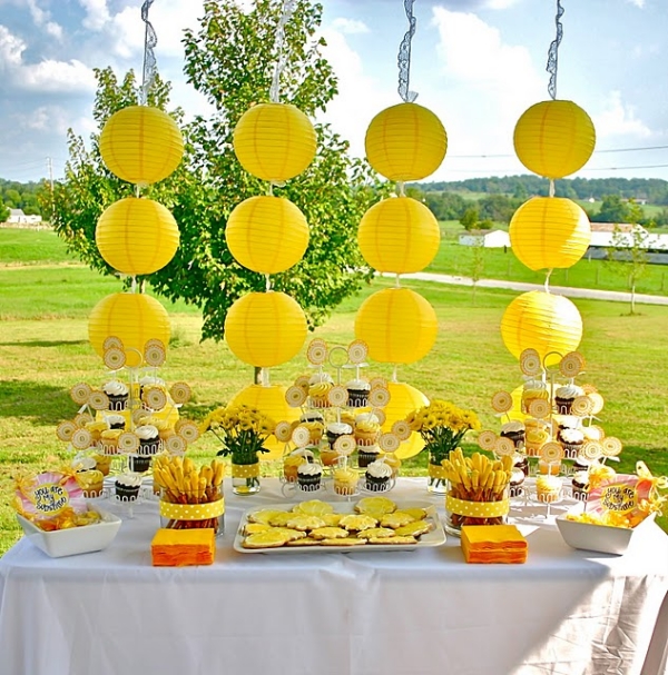 decoration de fete lanternes-jaune