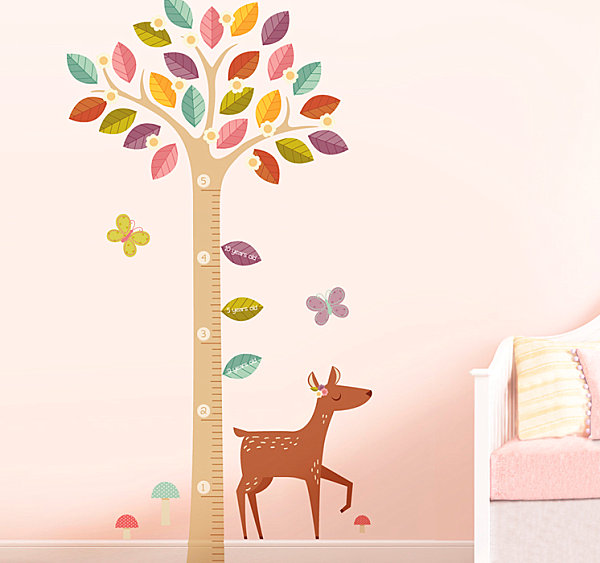 décoration murale arbre-fond-rose