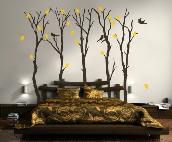 decoration-murale-arbres-feuilles-jaunes
