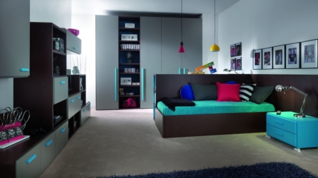 design-chambre-coucher-ado-turquoise idées pour la chambre d'ado